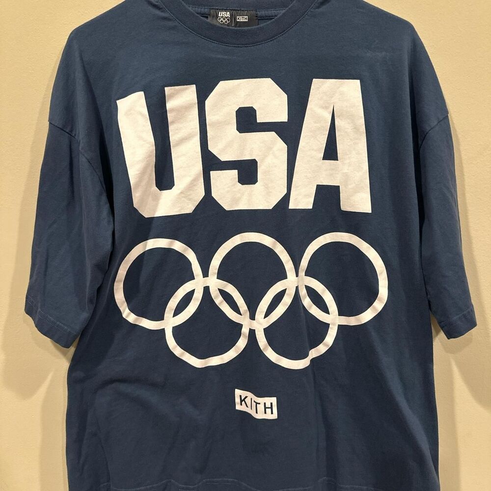 Kith Men's Blue and Navy T-shirt